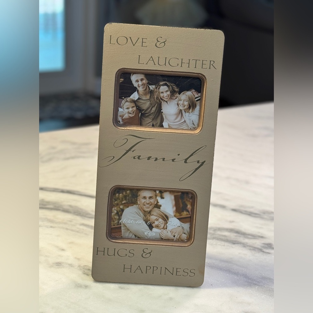 Wooden Family Frame “Love & Laughter Hugs & Happiness”.